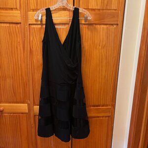 Lauren Ralph Lauren Black Flare Dress Size 14